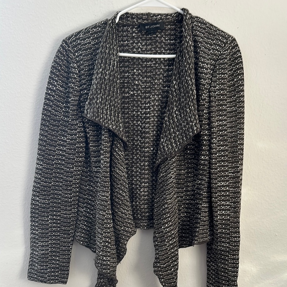 St. John Green and White Women's Sweater